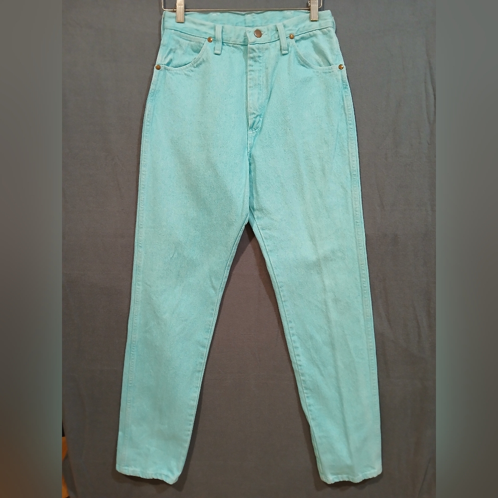 Vintage Wrangler Jeans Womens 28 Greenish Color Made In USA